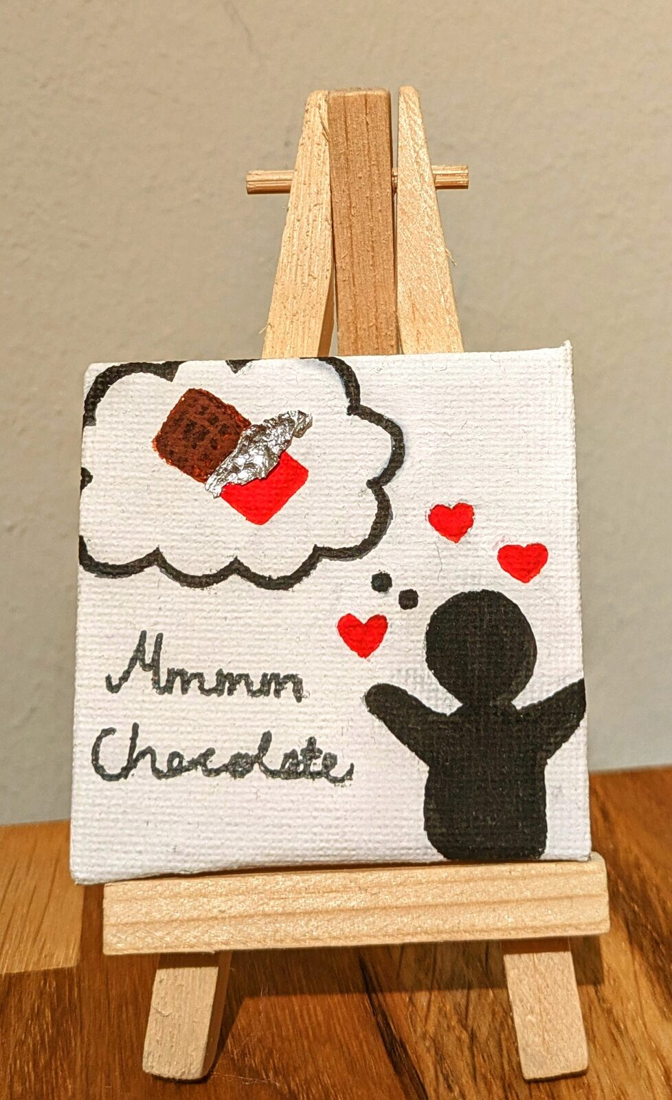 Illustrerat kort med kaffekopp och texten Mmmm Chocolate